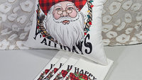 happy yallidays cowboy Santa throw pillows for sofa, rodeo Christmas pillow, western Christmas decor, white elephant gifts funny Christmas