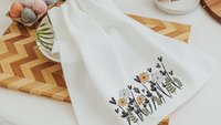 floral kitchen towels for all the seasons, wildflower kitchen items, gardener gifts for women, plant mom gift, botanical kitchen decor, new