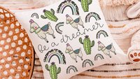 inspirational llama throw pillow for bed, cactus decor southwest nursery decor, pre teenage girl gifts, gender neutral baby gift, tween girl