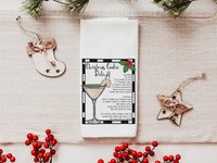 Christmas cocktail recipe Christmas bar towel, home bar accessories, cute Christmas hostess gifts for women, funny stocking stuffers for