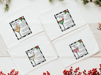 Christmas cocktail recipe Christmas bar towel, home bar accessories, cute Christmas hostess gifts for women, funny stocking stuffers for