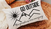 Go outside the graphics are amazing throw pillow