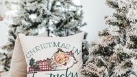 Christmas in Kentucky Christmas throw pillows for sofa, Santa Claus kitchen towels for neighbors, cute Christmas housewarming gifts for
