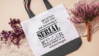 the effort I put into not serial killers tote bags, reusable shopping bag, true crime Christmas gifts for best friend, secret Santa gifts