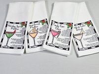 Christmas cocktail recipe Christmas bar towel, home bar accessories, cute Christmas hostess gifts for women, funny stocking stuffers for