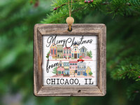 Personalized City and State Christmas Ornament, 3.14in