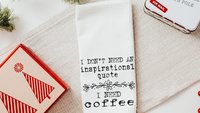 I need coffee funny kitchen towels, tired mom gifts for new mom, coffee bar decor, sassy Mothers day gift for coffee lover, first time mom