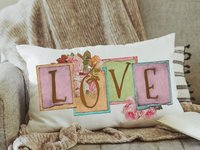 Vintage inspired love throw pillow