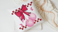 cherry bow Valentines kitchen towel for friends, rockabilly decor, cute Valentines gifts for girlfriend, 1950s inspired retro kitchen decor