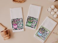 Lattes and Love Valentine Kitchen or Hand Towel, 16x24