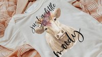 just a little moody floral cow baby clothes girl, cute cow gifts for baby girl coming home outfit, farm baby shower gift girl, funny cow