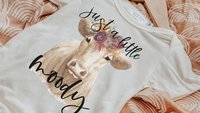just a little moody floral cow baby clothes girl, cute cow gifts for baby girl coming home outfit, farm baby shower gift girl, funny cow