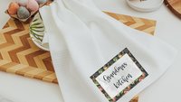 personalized grandmas kitchen lemon kitchen towels for Mom, cute kitchen hand towels for stove, best gifts for new homeowners, fruit kitchen