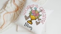personalized worlds greatest grandma floral throw pillow for Mom, sentimental Mothers day gifts for Nana, Mimi gifts from grandkids, leopard