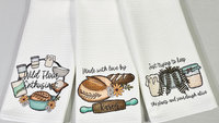 wild flour enthusiast baking kitchen towels for bridal shower, cottage bakery bread baker merch, sourdough mama sourdough kitchen decor