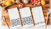bee kind spring kitchen towels, honey bee gifts for women, bumble bee kitchen decor, black and white daisy hand towels for powder room, best