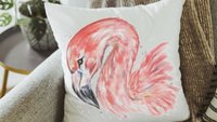 watercolor flamingo kitchen towels for bridal shower, beach lover gifts for her, pink flamingo hand towels, coastal decor beach house gifts