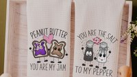 pb and j you're my jam cute Valentines kitchen towels, you're the salt to my pepper funny Valentines gifts for girlfriend, Valentine wedding