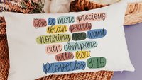 she is more precious than rubies Proverbs 3 15 Bible verse throw pillow for bed, inspirational Christian gifts for daughter, scripture throw