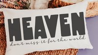heaven don't miss it for the world Christian throw pillow for bed, faith decor, adult baptism gift for women, pastor office decor, spiritual
