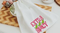 extra spicy funny kitchen towels for women, foodie gift, jalapeno pepper hand towels for bathroom, Cinco de Mayo decor, fiesta bachelorette