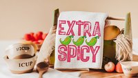 extra spicy funny kitchen towels for women, foodie gift, jalapeno pepper hand towels for bathroom, Cinco de Mayo decor, fiesta bachelorette