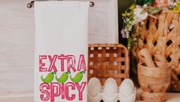 extra spicy funny kitchen towels for women, foodie gift, jalapeno pepper hand towels for bathroom, Cinco de Mayo decor, fiesta bachelorette