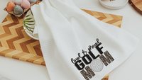 loud and proud golf kitchen towels, golf mom gift, leopard print golf towels for women, step mom Mothers day gift from son, golf hand towel