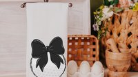 cute golf kitchen towels, golf mom gift, girly golf towels for women, step mom Mothers day gift for girlfriend, golf hand towel for Mom
