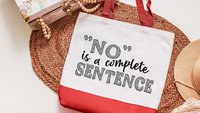 no is a complete sentence feminist tote bag for books, strong women gifts, reusable shopping bag, female empowerment gifts, best friend
