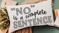 no is a complete sentence lumbar throw pillow for bed cute gifts for girlfriend, sassy girl lumbar pillow for chair, snarky gifts, funny