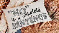 no is a complete sentence lumbar throw pillow for bed cute gifts for girlfriend, sassy girl lumbar pillow for chair, snarky gifts, funny