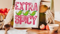 extra spicy funny kitchen towels for women, foodie gift, jalapeno pepper hand towels for bathroom, Cinco de Mayo decor, fiesta bachelorette