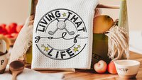 living that sports mom life golf kitchen towels fun golf towels for women, golf gifts for her, lady golfer gifts, golf hand towel, Mothers