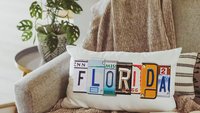 custom license plate letters throw pillows for couch, moving away gift for friends, new home housewarming gift for couples, groomsmen gift
