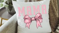 pink coquette mama and mini matching throw pillows for nursery, first Mothers day gift for wife, mommy and me accent pillows for bed, mom