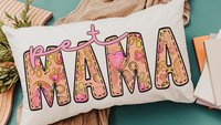 pet mama lumbar pillow for rocking chair, paw print throw pillows for couch, pet mom gifts, cute pet decor pillow, pet Mothers day gifts for