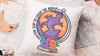 for God so loved the world floral globe throw pillows for girls, baptism gift girl from godmother John 3 16 Bible verse pillow cover 18 x 18