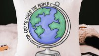 for God so loved the world Earth globe throw pillows for kids, baptism gift boy from grandparents, John 3 16 Bible verse pillow covers 18x18