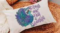 be your own kind of beautiful lumbar pillow for bed, cute dorm decor for girls, inspirational gifts for graduation, peacock throw pillow