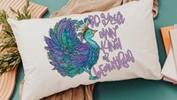 be your own kind of beautiful lumbar pillow for bed, cute dorm decor for girls, inspirational gifts for graduation, peacock throw pillow