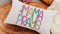 this mama prays lumbar pillow for bed, cute Christian throw pillows for couch, rocking chair pillow, unique gifts for Mothers day gifts for