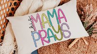this mama prays lumbar pillow for bed, cute Christian throw pillows for couch, rocking chair pillow, unique gifts for Mothers day gifts for