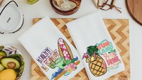 margarita bar towels, beach house gift, sun sand and a drink in my hand pineapple kitchen decor, summer kitchen towels, beach lover gift