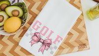 pink bow golf towels for women, golf mom era coquette hand towels for sports, lady golfer towel, golfing gifts for girls, cute golf gifts