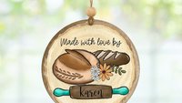 personalized made with love from the kitchen sourdough ornaments, baking gifts for Mom, cute Mothers day gifts for daughter in law, rear