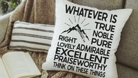 whatever is true Philippians 4:8 kitchen towels for gifts for friends, godfather gifts, Bible verse hand towels for church, Christian gifts