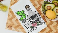 feeling salty funny kitchen towels for Mom, tequila gifts for women, bar cart accessories, margarita bar decor, 21st birthday gift for her