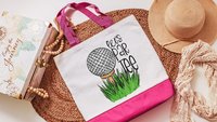 lets par tee golf tote bag for women, funny golf gifts for her, golf mom Mothers Day gifts for golfers, lady golfer gifts, reusable shopping