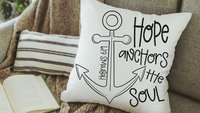 hope anchors the soul Bible verse throw pillows for bed, may the God of hope Romans 15 13 scripture pillow covers 18 x 18, his and hers gift